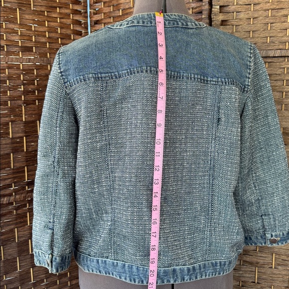Chico's Denim & Tweed Jean Jacket - Picture 5 of 10